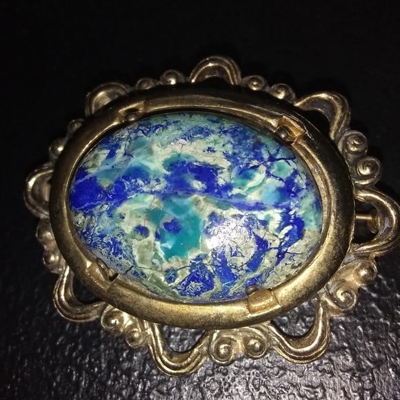 ♥️🤗GORGEOUS!/ BLUE GEMSTONE BROOCH 😍💗 - Picture 5 of 12